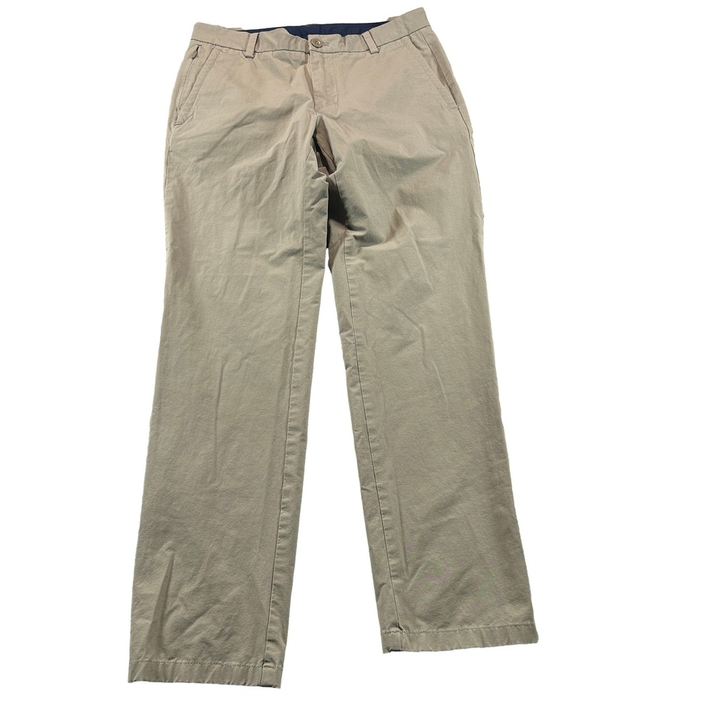 Vineyard Vines On-The-Go Pants Mens 30x30 Tan Khaki Performance Chino Stretch